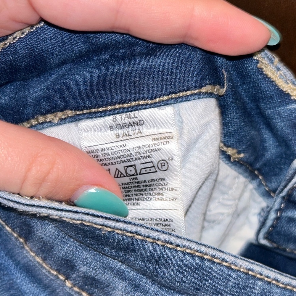 Old Navy Rockstar Super Skinny High Rise Blue Jeans 8 Tall - Picture 4 of 4